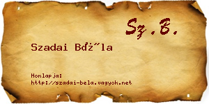 Szadai Béla névjegykártya