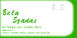 bela szadai business card