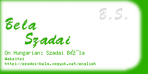 bela szadai business card